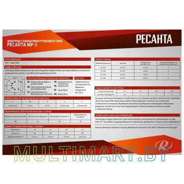 Электрод Ресанта МР-3 71/6/19 (2.5 мм, 3 кг) картинка 4